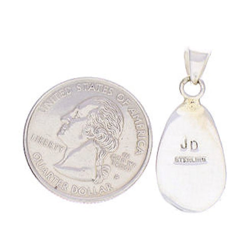 Southwest Sterling Silver Turquoise Inlay Pendant Jewelry PX29552